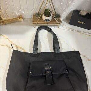 Calvin Klein Black Tote with Front Flap